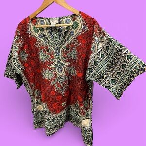 Funky people boho kaftan tunic pockets or mens African Dashiki shirt Anthro
